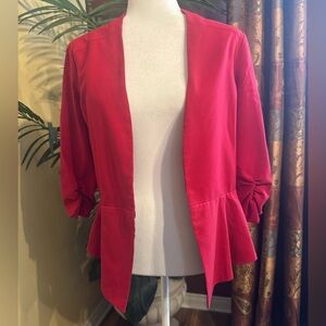 BCX Women's Red Open-Front Jacket